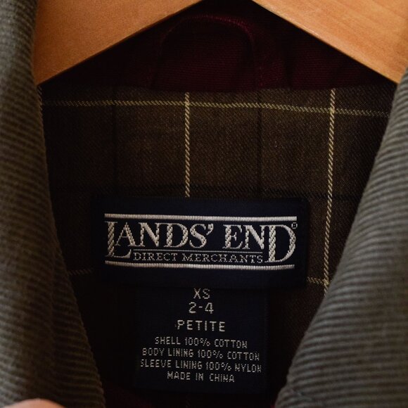Lands End burgundy flannel lined chore coat XS-P - Picture 4 of 6